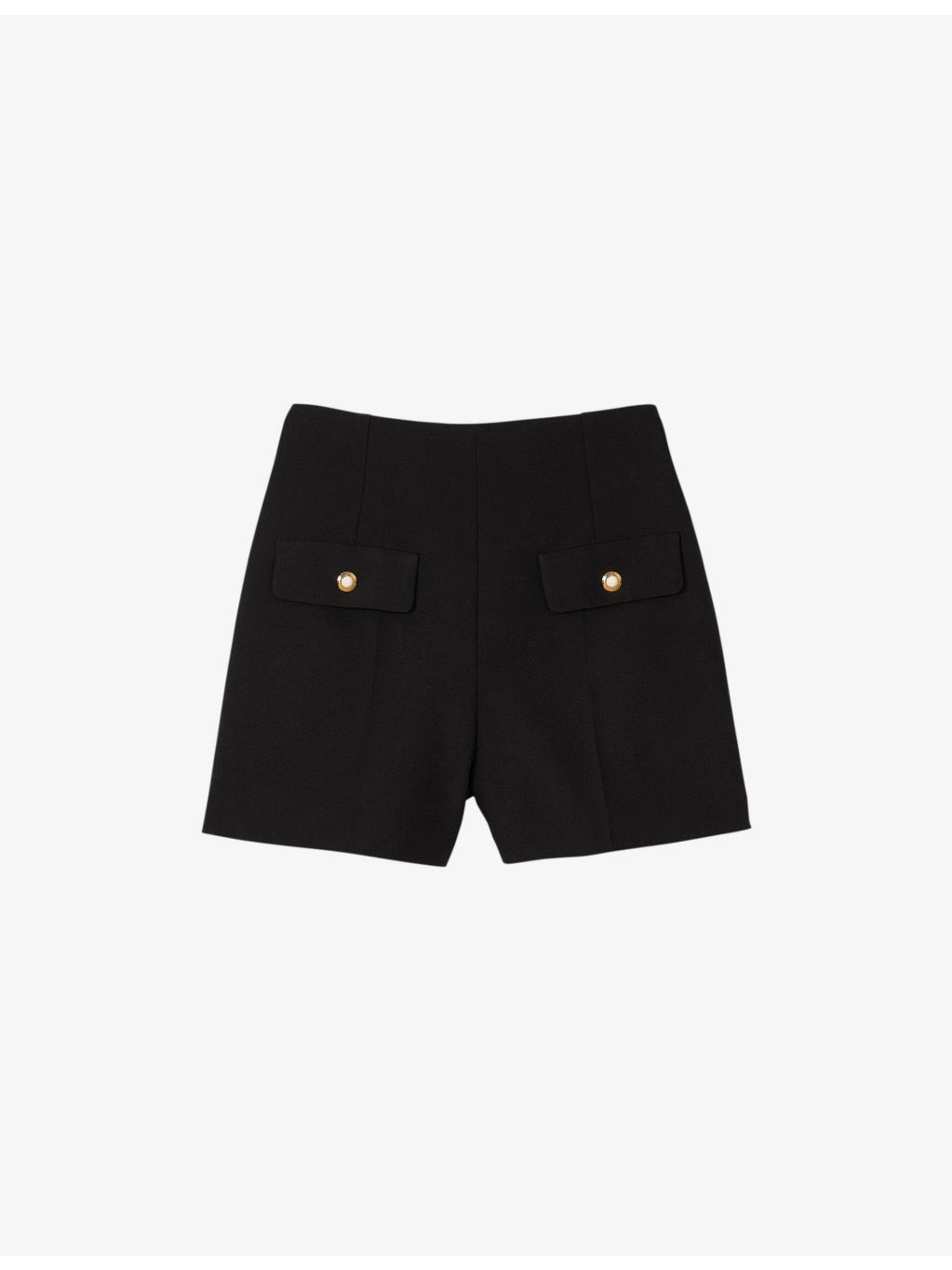 High-rise centre-crease stretch-woven shorts - 1