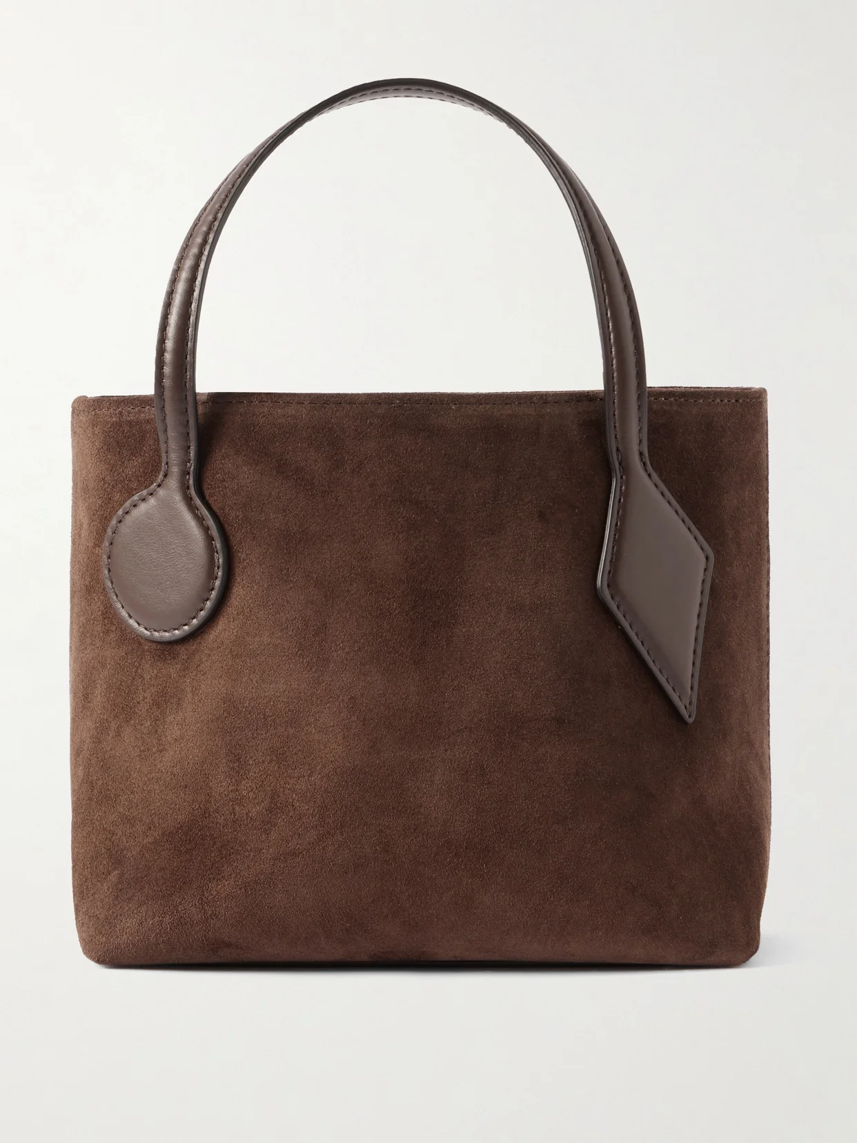 Micro Leather-trimmed Suede Tote - 1