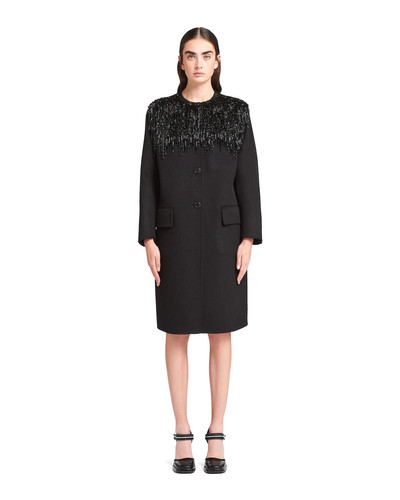 Prada Single-breasted embroidered cashgora coat outlook