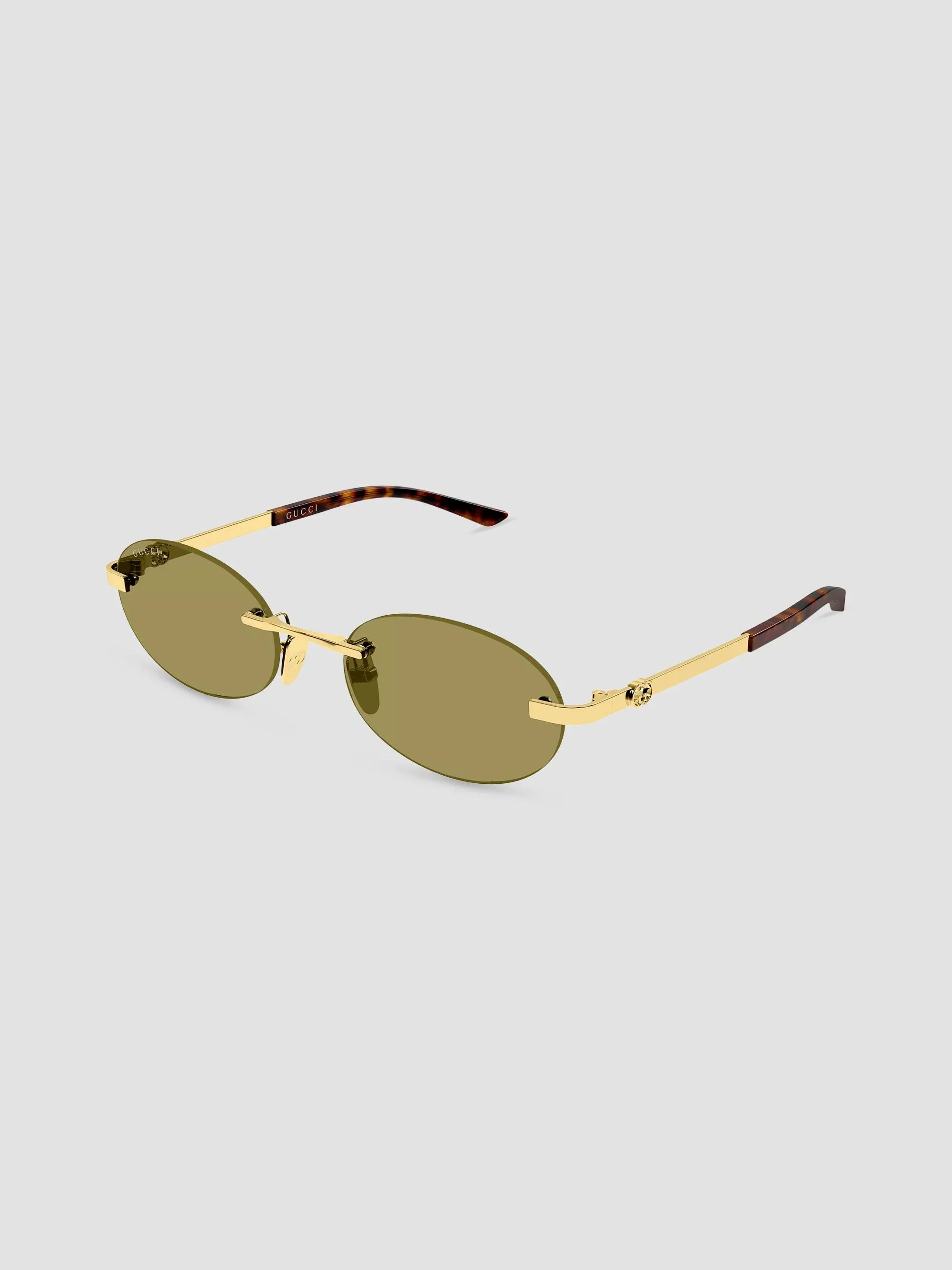Men's Bella 55MM Interlocking G Rimless Oval Sunglasses - Gold - 1