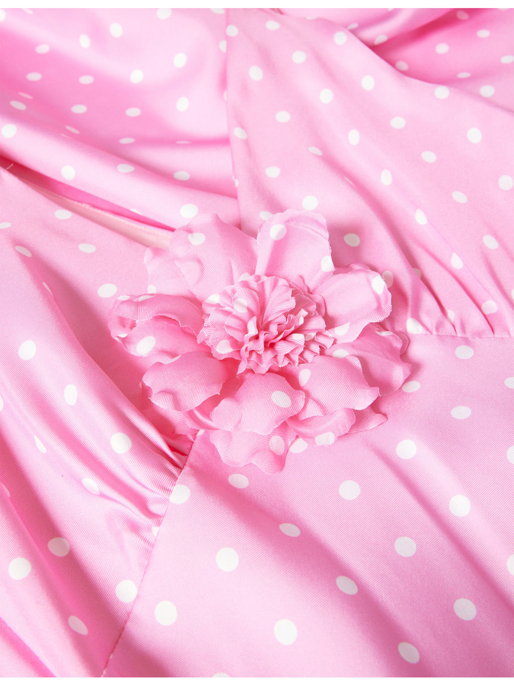 Polka Dot V-Neck Silk Maxi Dress - 6
