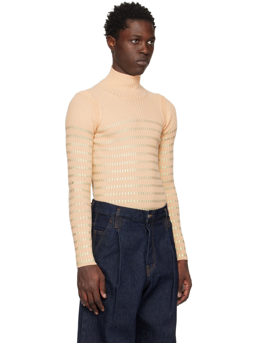 Beige 'The Cyber' Turtleneck - 2