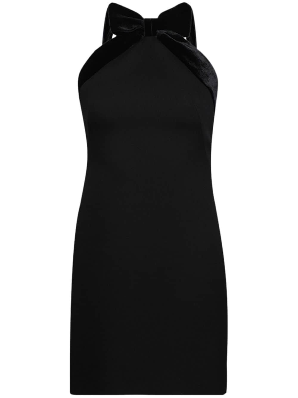 velvet-bow low-back minidress - 1
