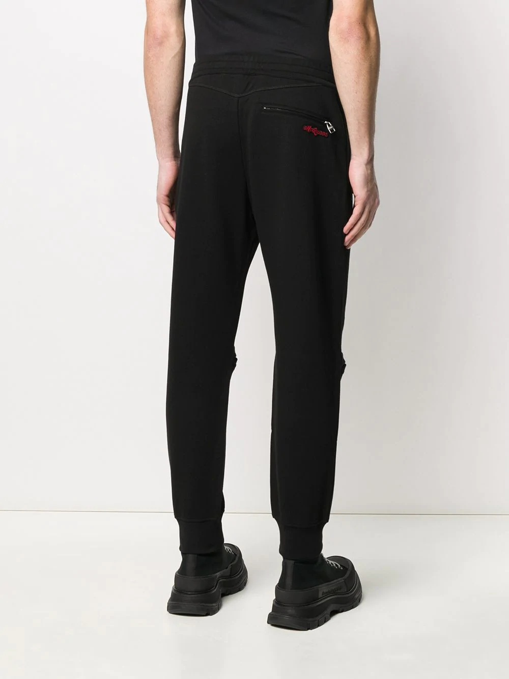 embroidered logo patch track trousers - 4