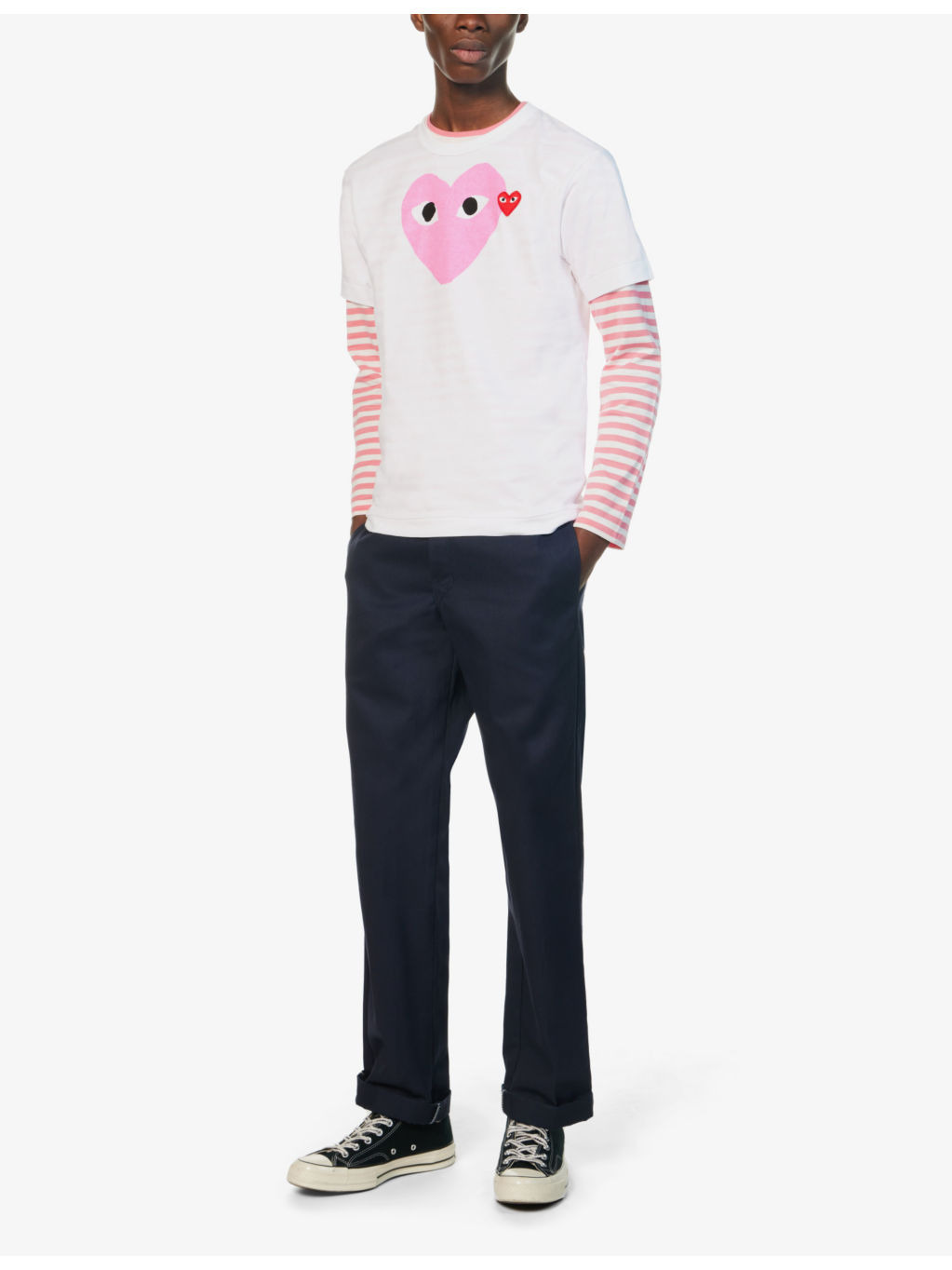 Heart logo-motif cotton-jersey T-shirt - 3