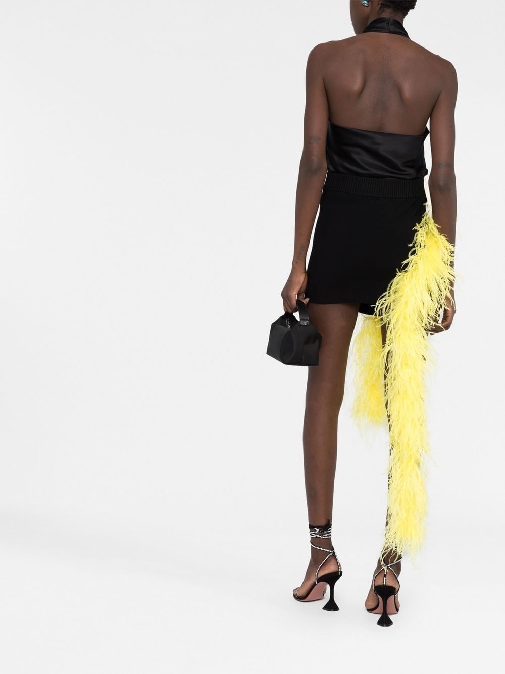 feather-embellished mini skirt - 4