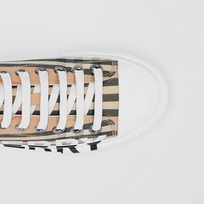 Burberry Logo Print Vintage Check Cotton Sneakers outlook