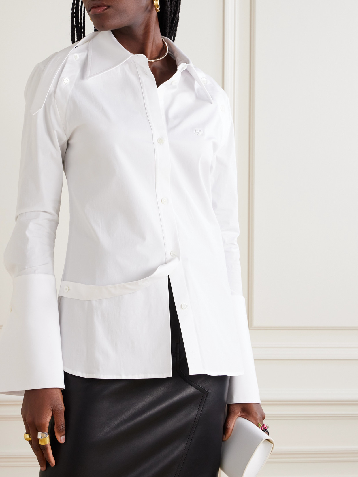 Embellished Cotton-blend Poplin Shirt - 4