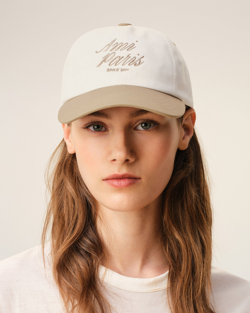 AMI Paris BEIGE AND WHITE BICOLOR COTTON AMI PARIS CAP outlook