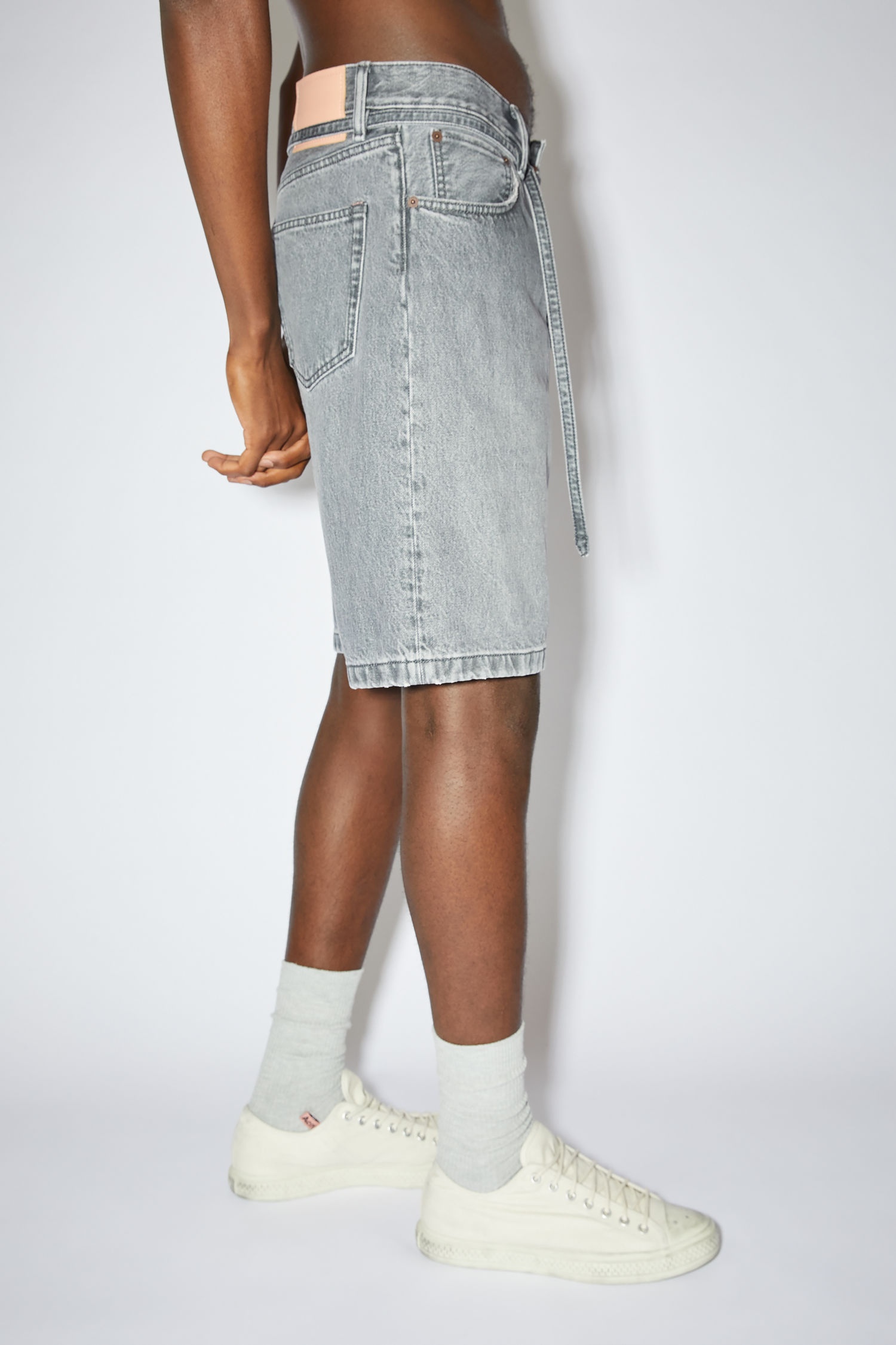 Cotton denim shorts - Grey - 4