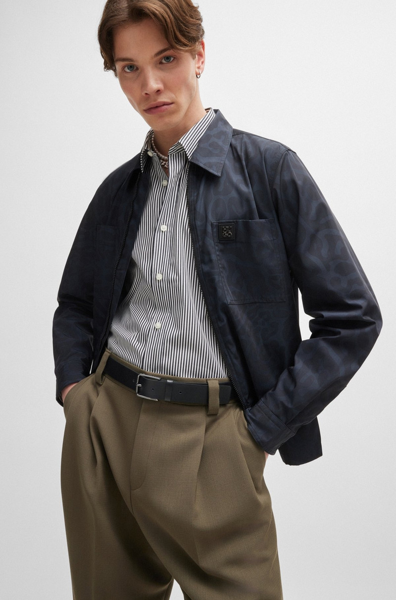 GRAINED-LEATHER BELT WITH LOGO BUCKLE 3