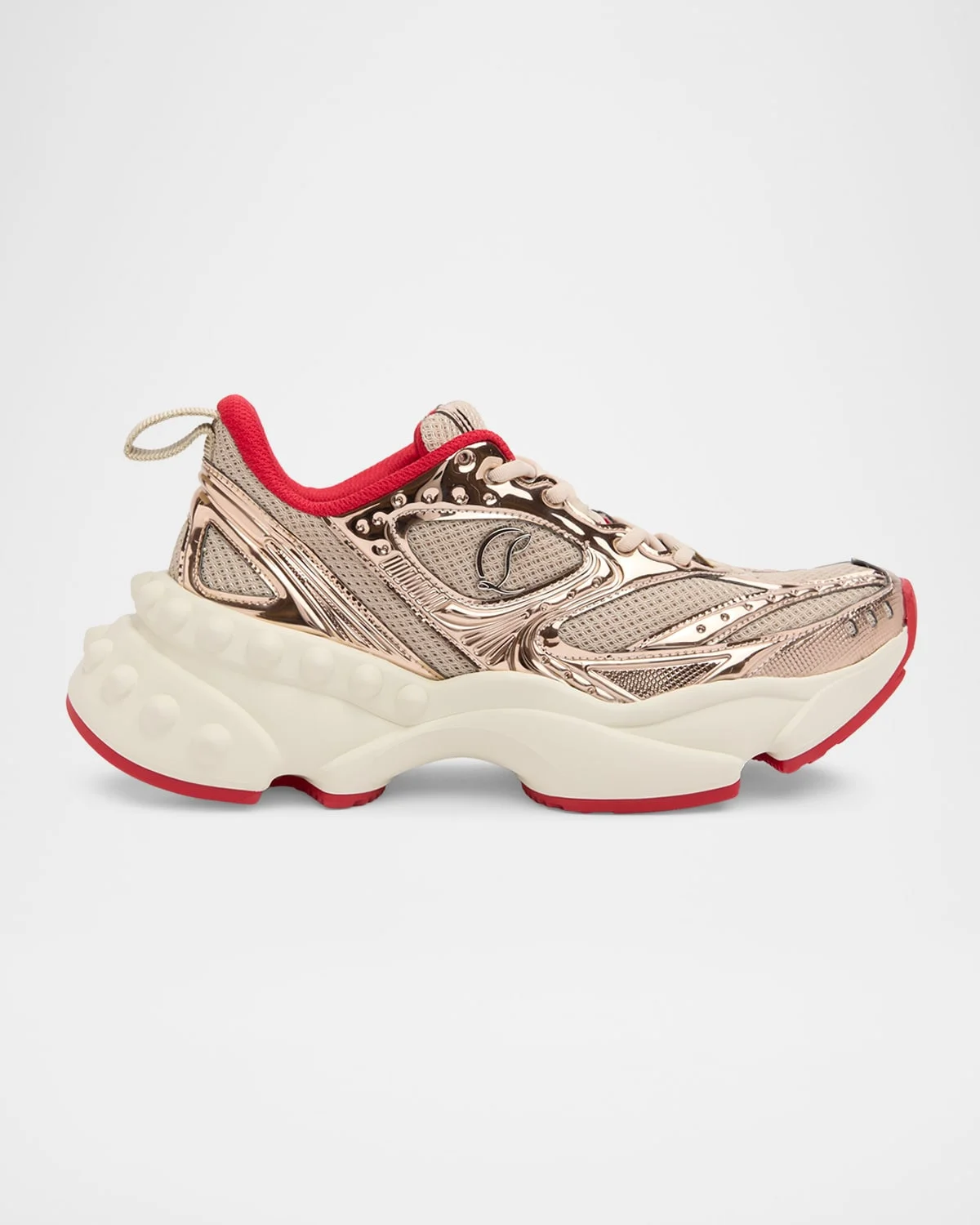 So Flo Mesh & Metallic Leather Runner Sneakers - 1