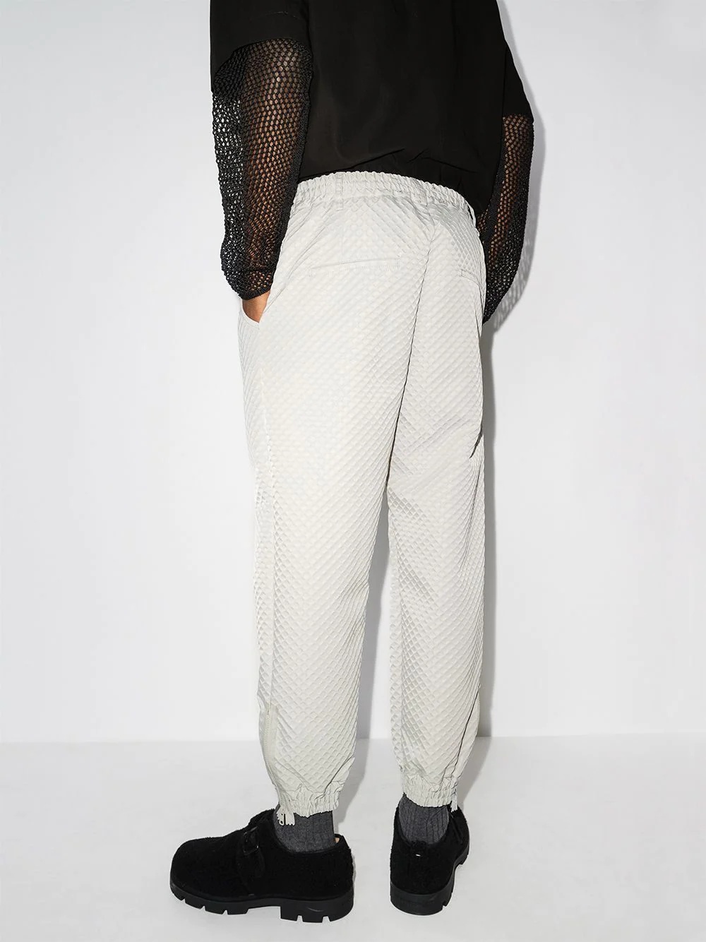 textured track pants - 3