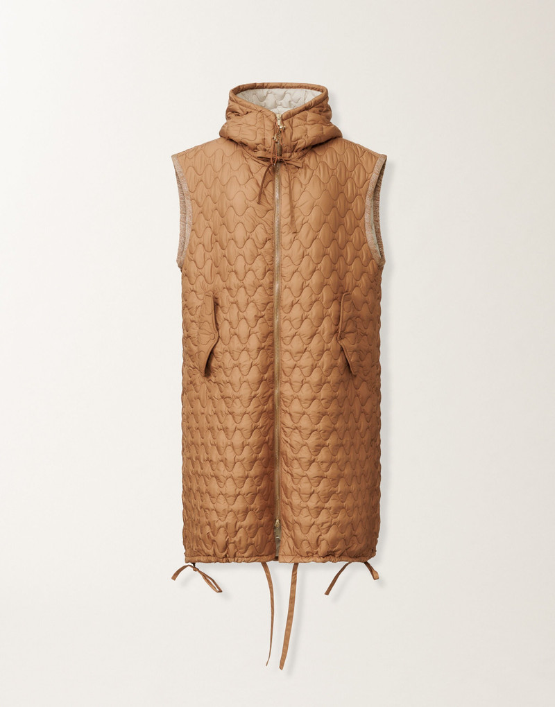 Long quilted technical gilet 1