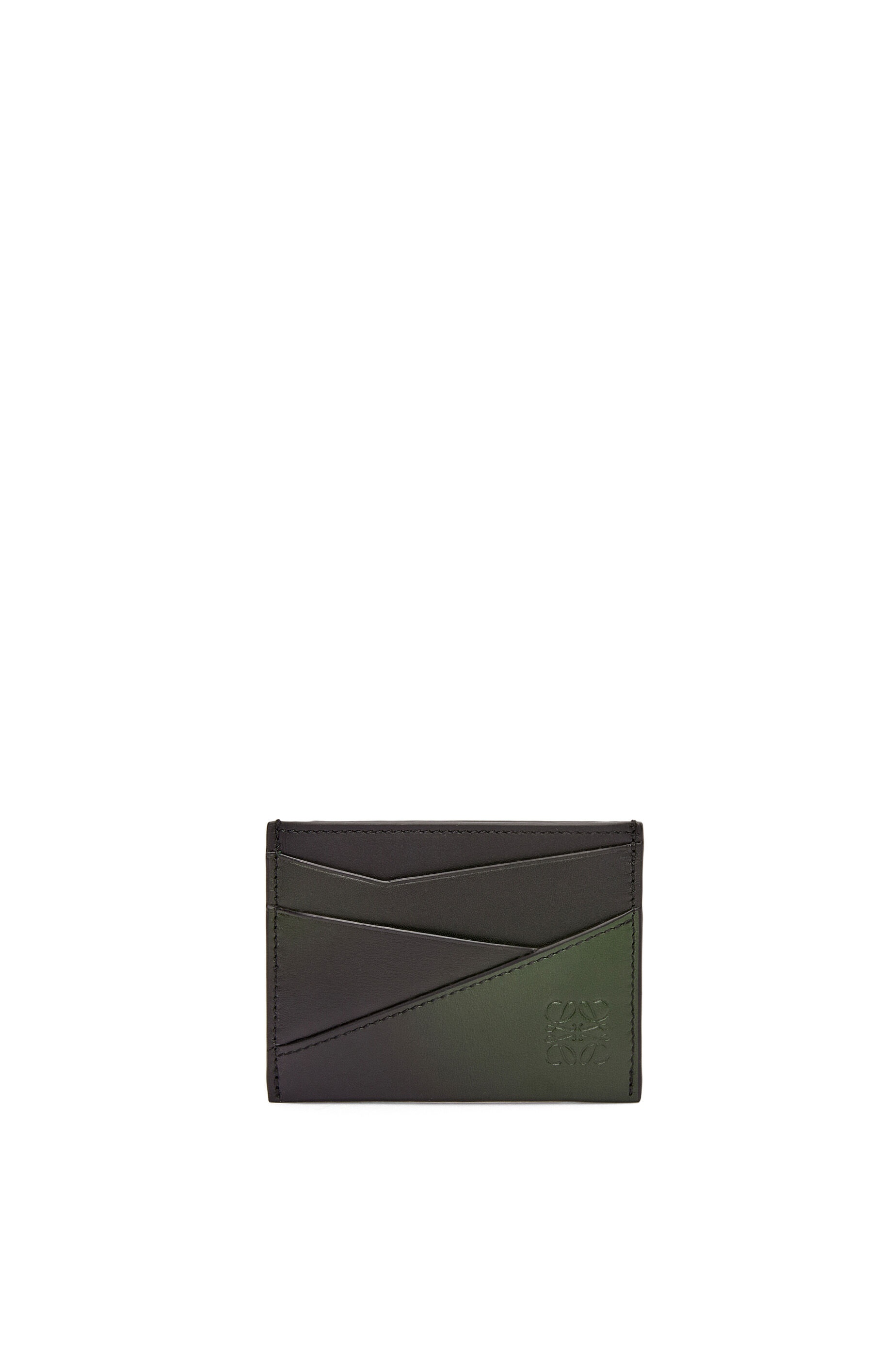 Puzzle plain cardholder in silk calfskin - 1