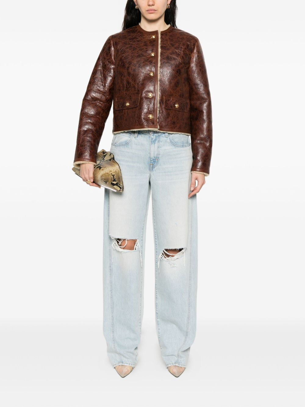 Zanie button leather jacket - 2