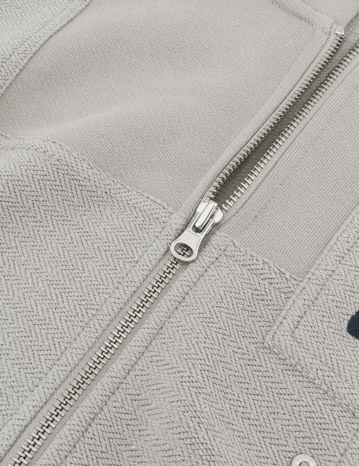 Seagull Embroidery and Fabric Blocking Relax Fit Hoodie - 7