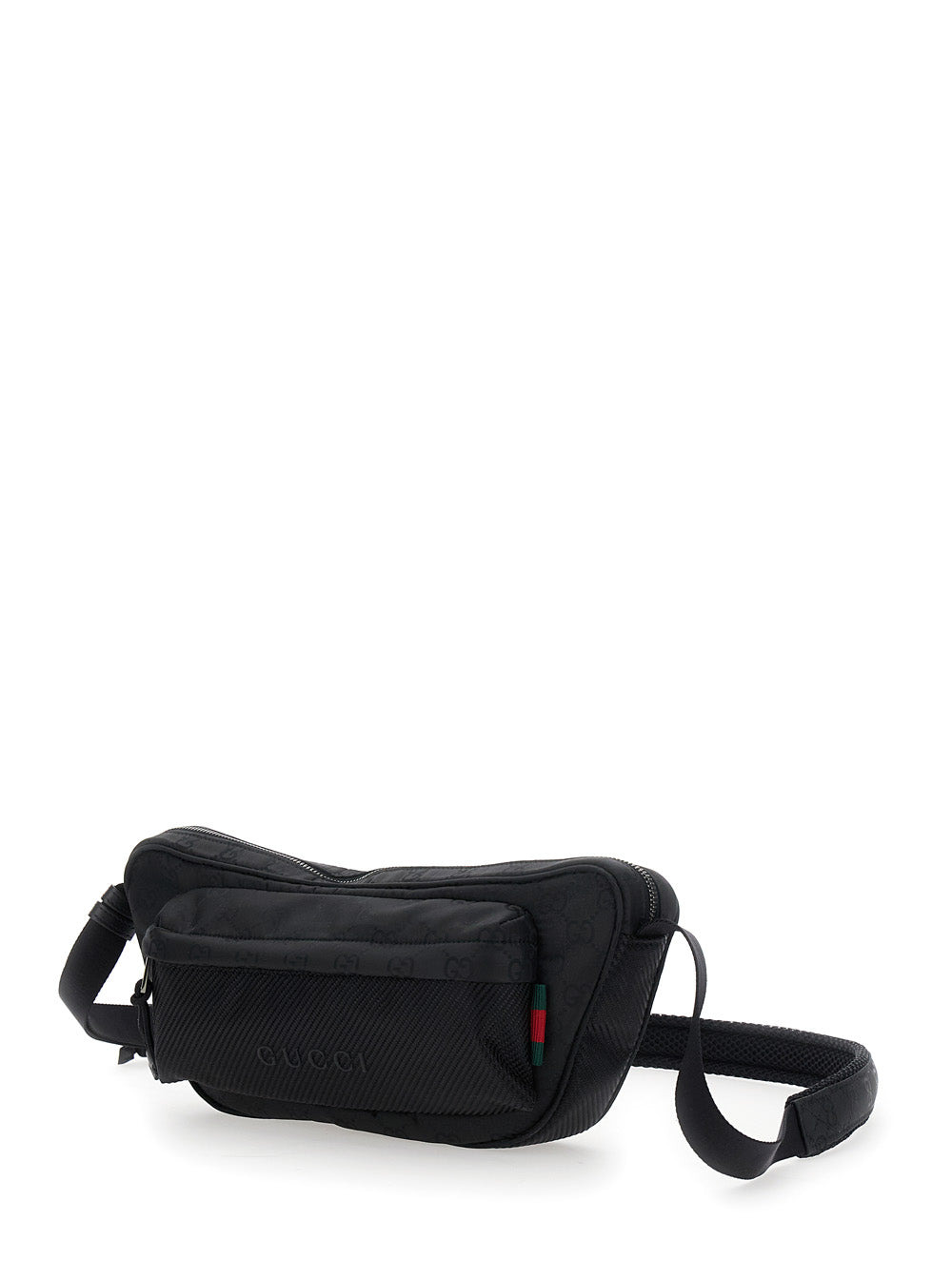 Gucci Men Black Pouch With Adjustable Waist Strap And Logo Lettering On The Front In Gg Canvas Man - 2