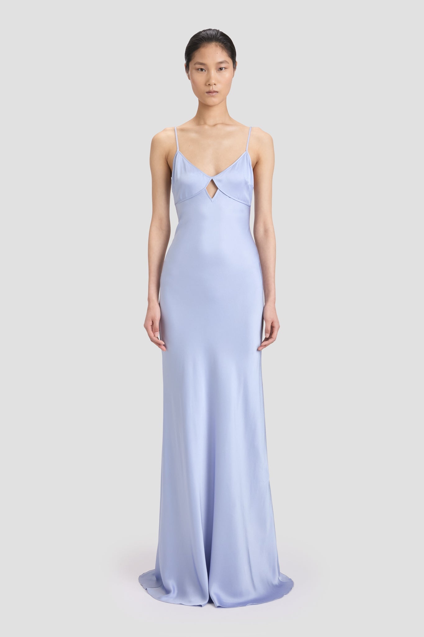 Cut-Out Cami Floor-Length Dress In Delphinium Blue - 2