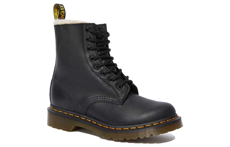 (WMNS) Dr. Martens 1460 Faux Fur Lined Black 21797001 - 3