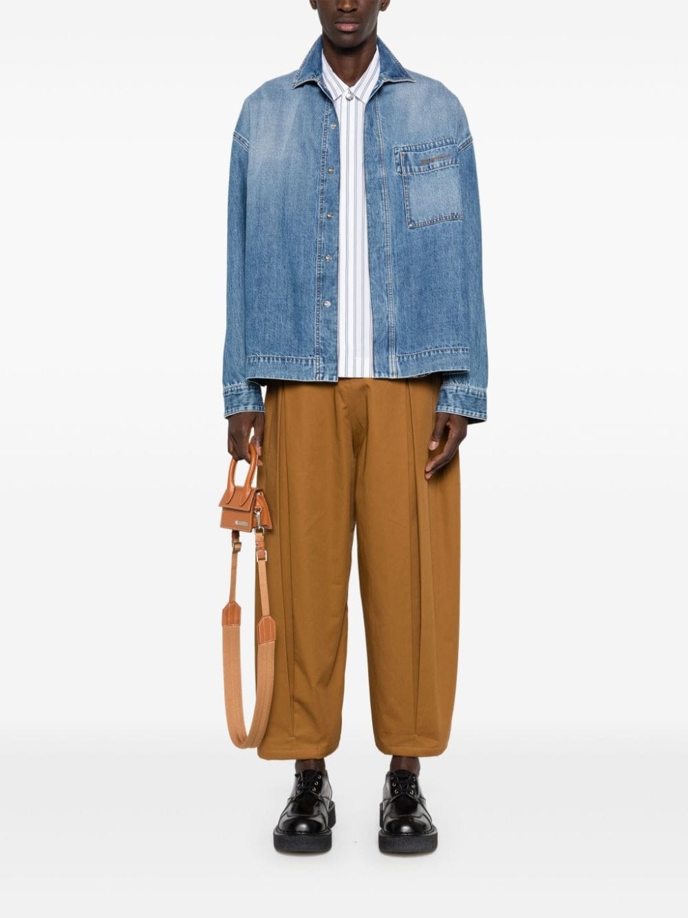 La chemise logo-embroidered denim shirt - 2