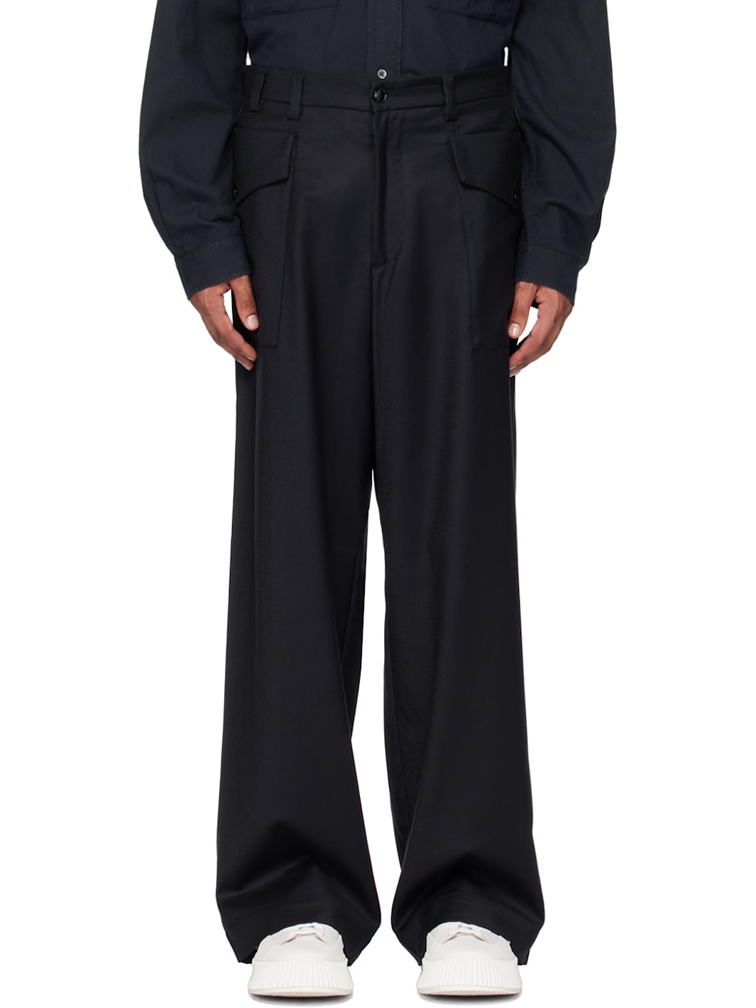 Navy Caorloto Flan Trousers - 1