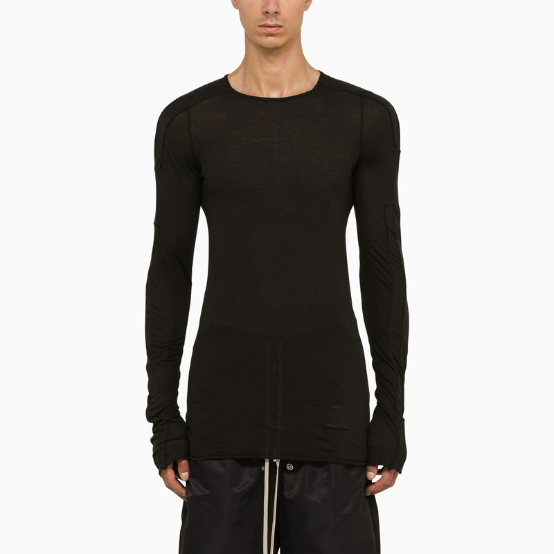 Black cotton crew-neck T-shirt - 1
