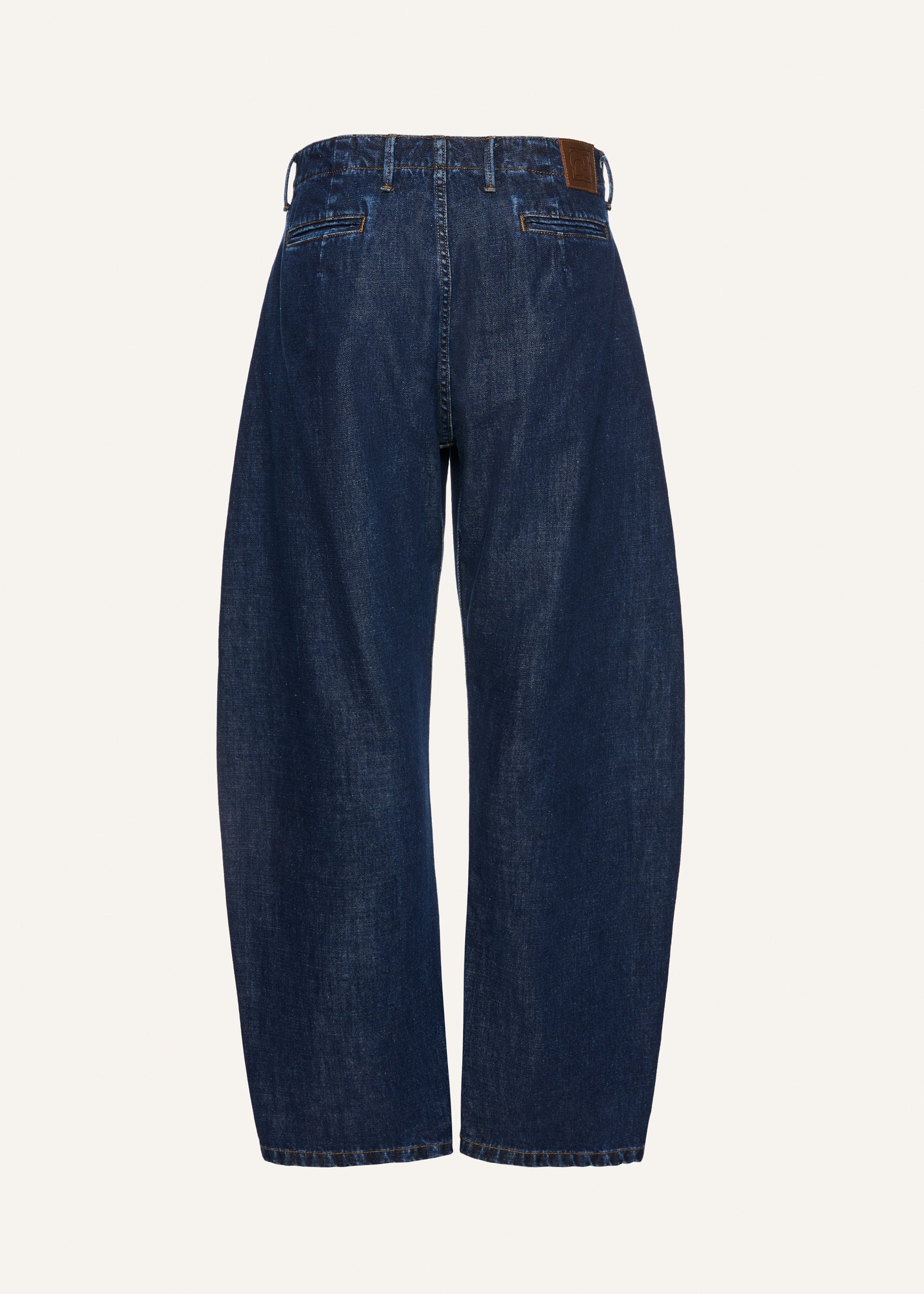 Wide-leg faded denim pants in navy blue - 2