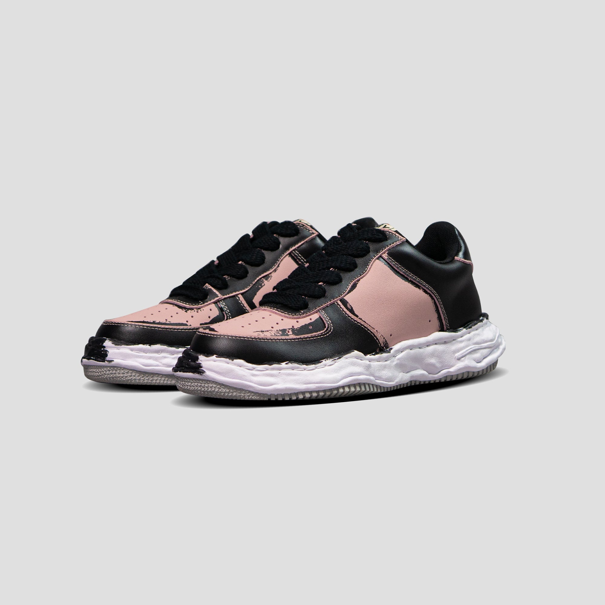 WAYNE OG SOLE LOW-TOP PAINTED LEATHER SNEAKERS - 2