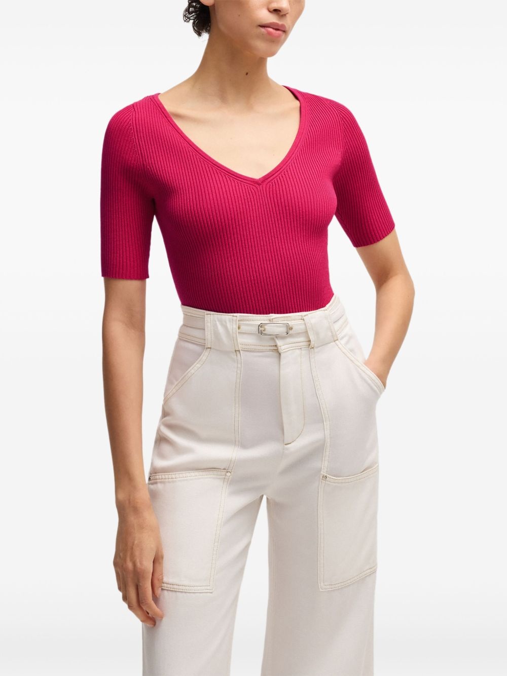 ribbed T-shirt - 3