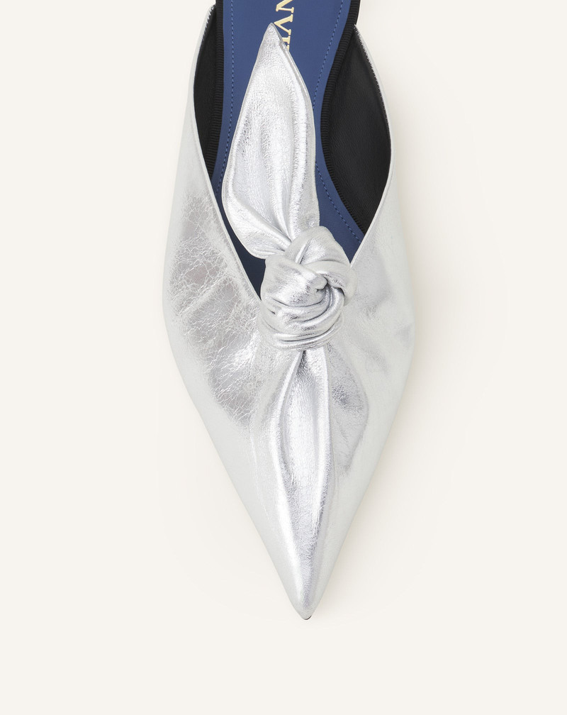 MIDNIGHT STEP BOW MULE IN METALLIC LEATHER 5