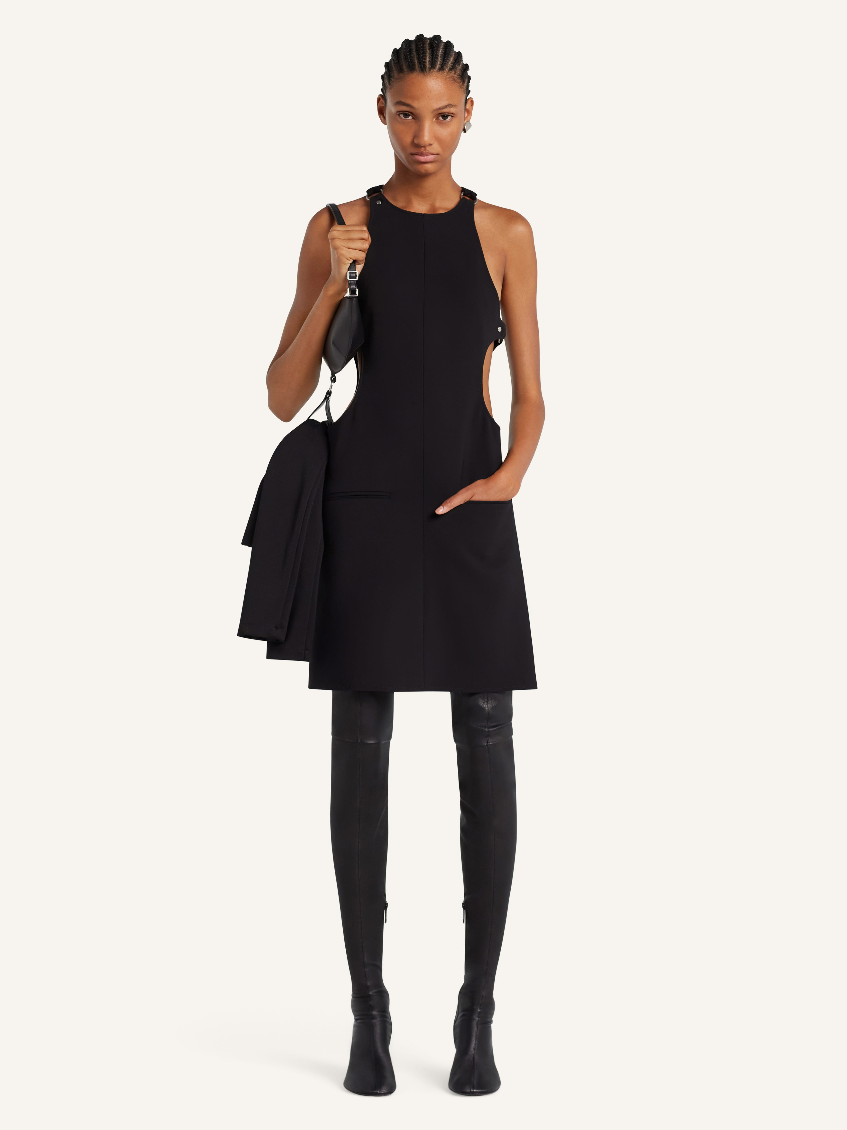 BUCKLE TAILORED A-LINE DRESS - 2