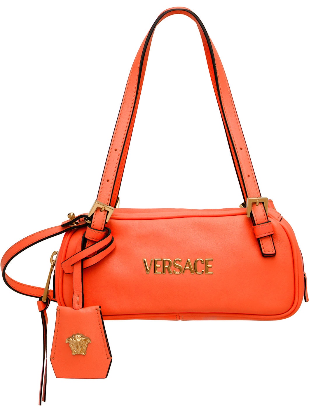 Orange Versace Tag Bowling Mini Bag - 1