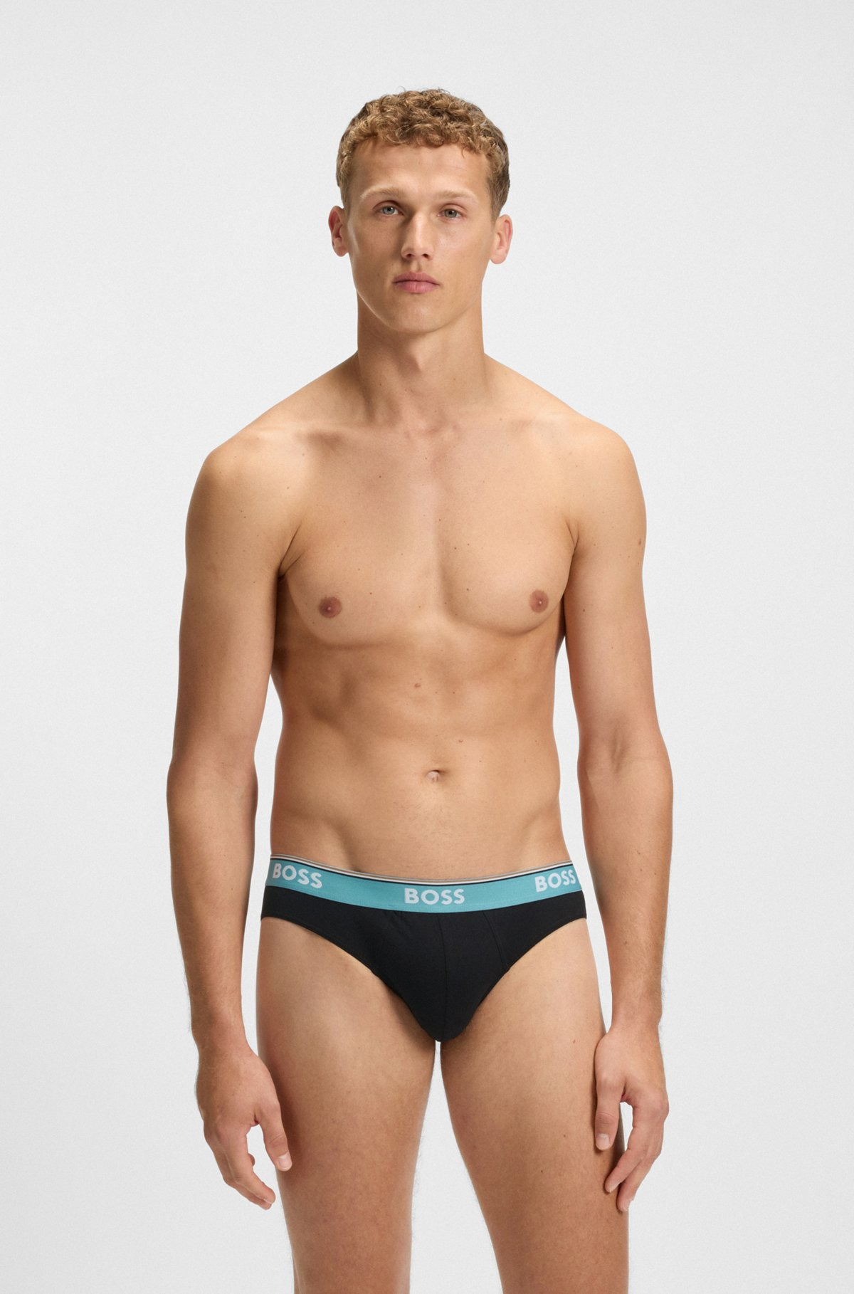 THREE-PACK OF STRETCH-COTTON BRIEFS WITH LOGO WAISTBANDS - 7
