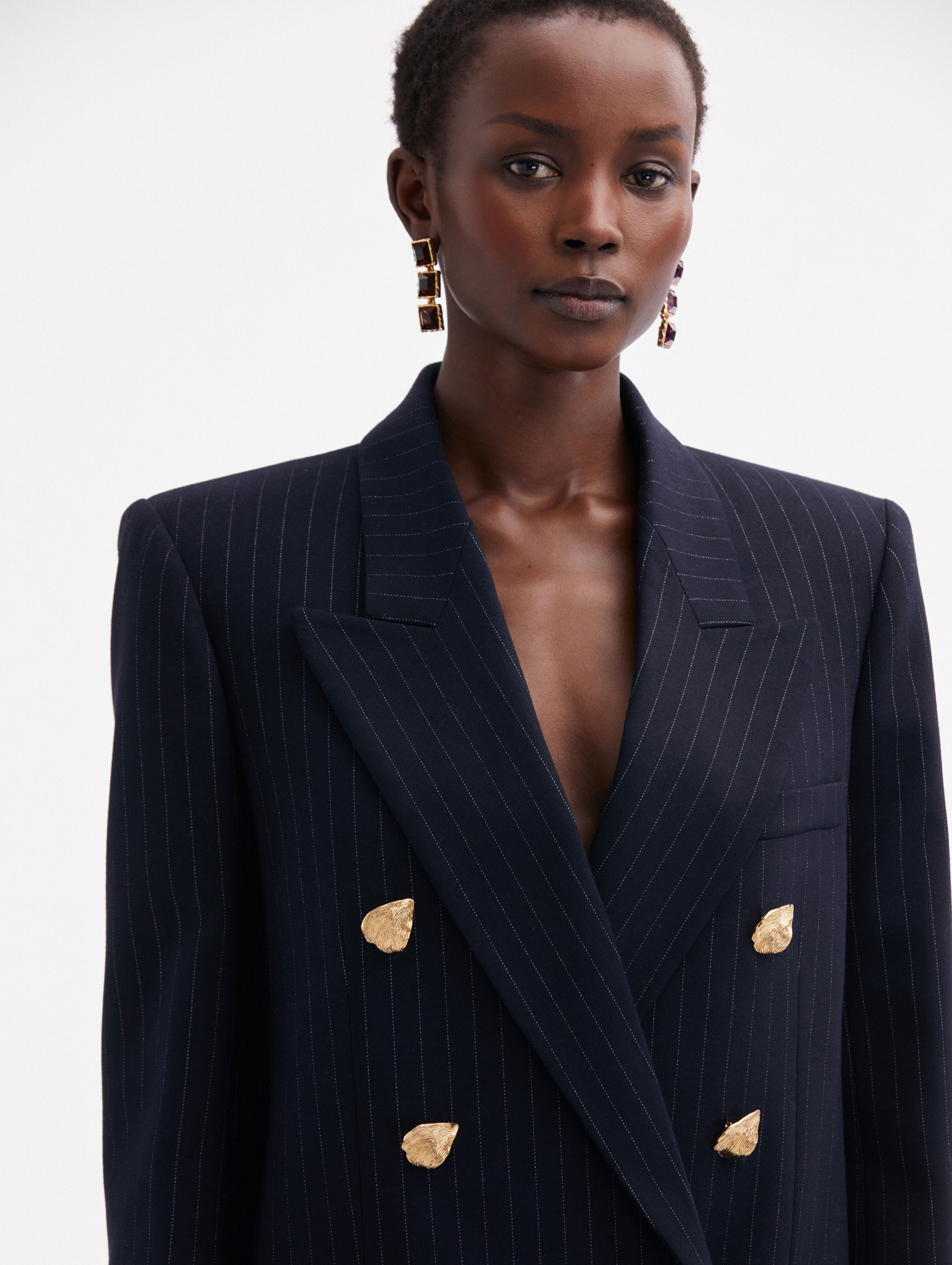 PINSTRIPED DOUBLE-BREASTED JACKET - 5