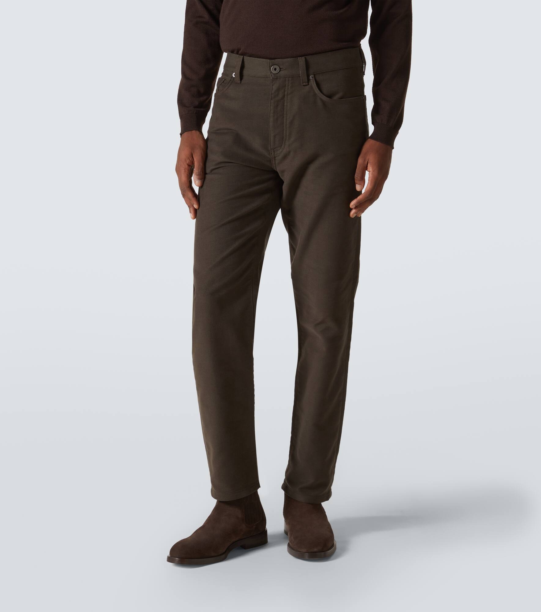 Roccia cotton and cashmere straight pants - 3