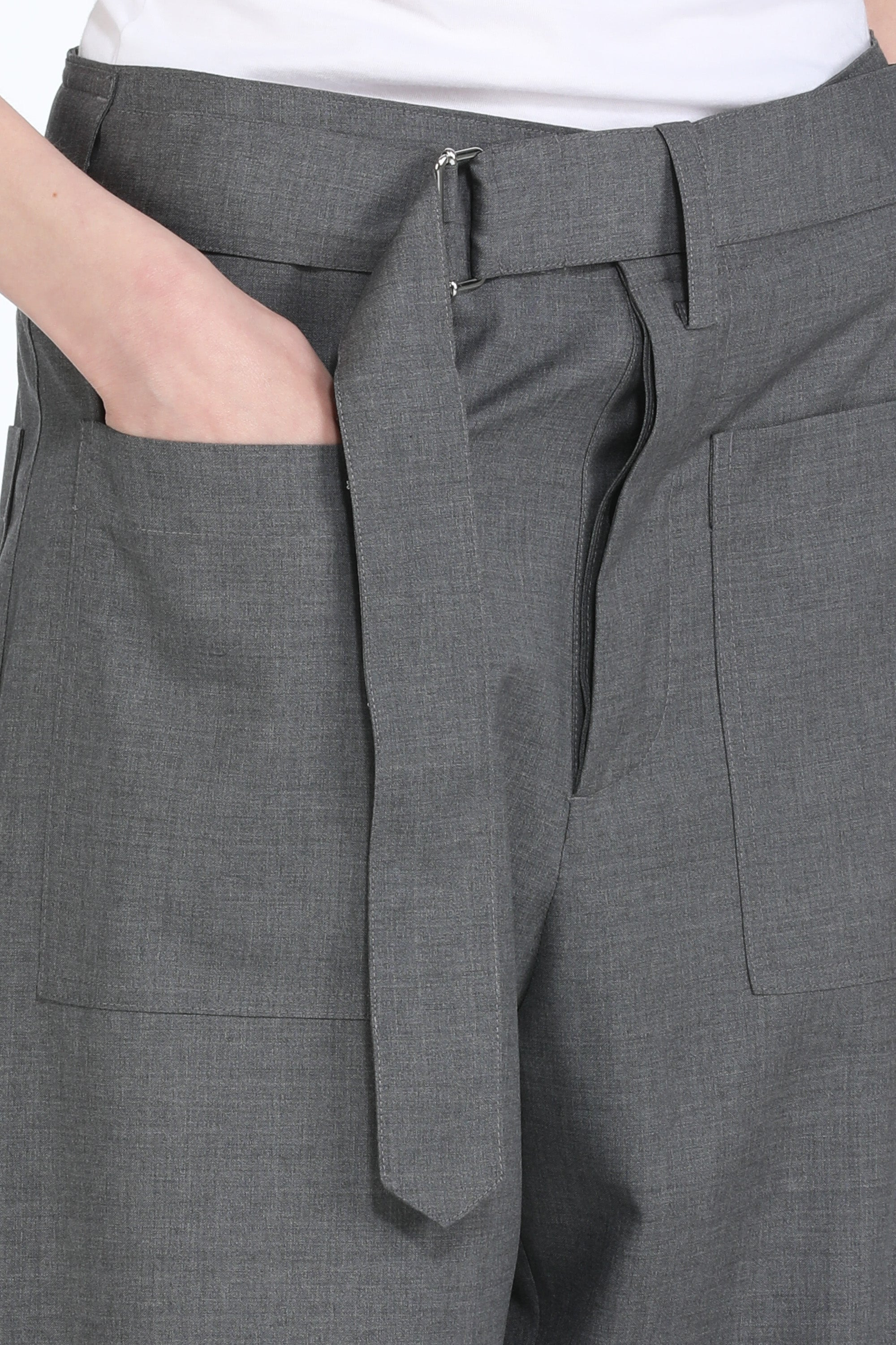 BELTED STRAIGHT-LEG TROUSERS - 5