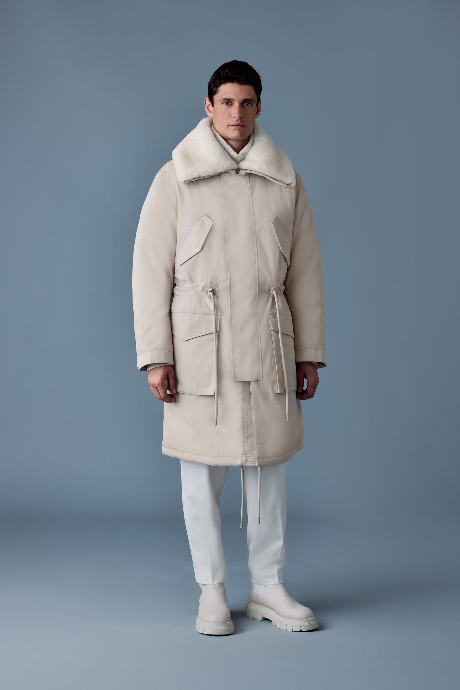 LEON Shearling Collar Down Parka - 3