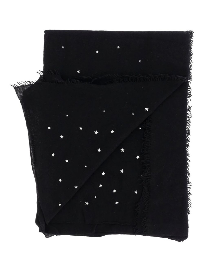 Faliero Sarti star-print frayed-edge scarf outlook