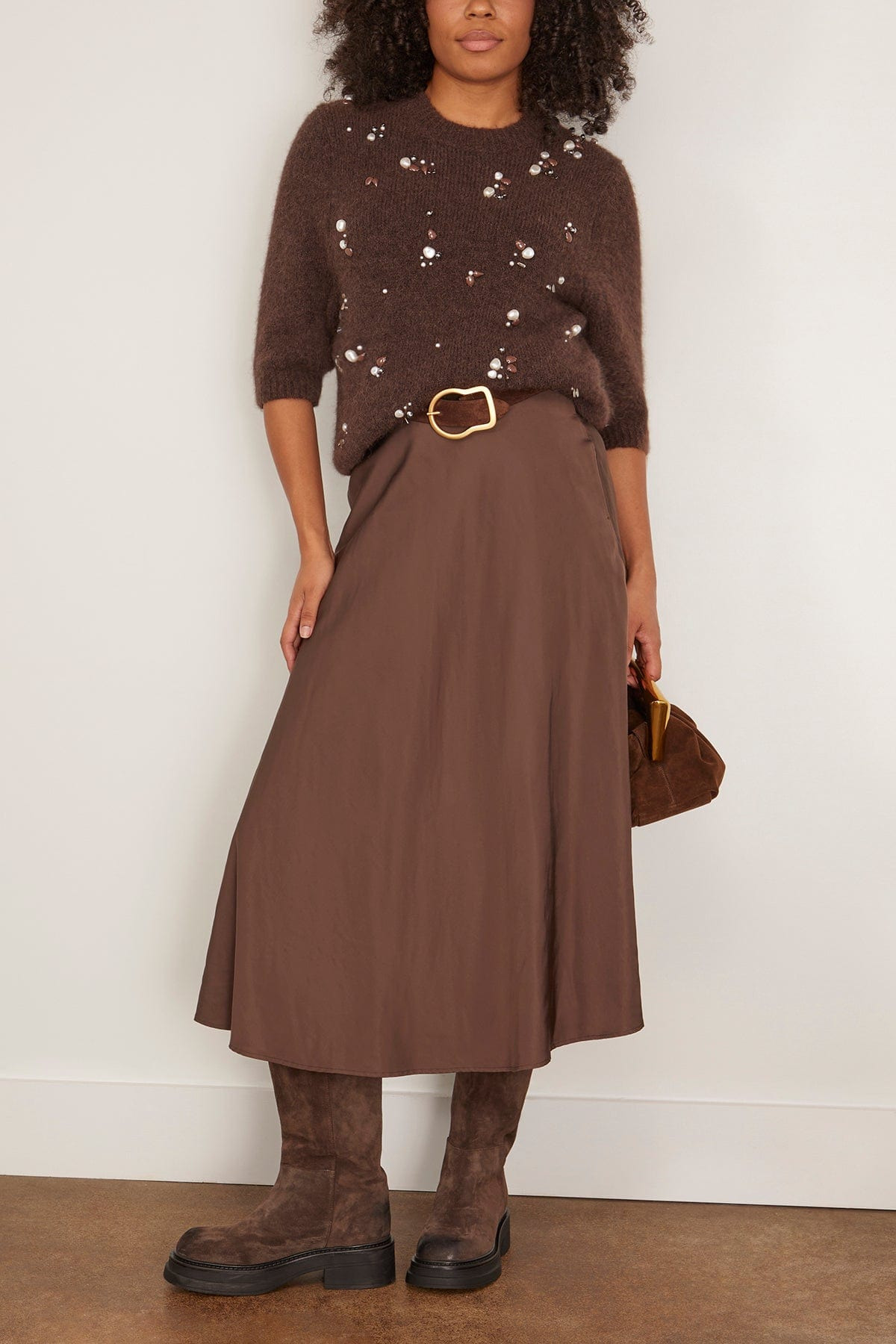 Loving Touch Embellished Pullover in Black Chocolate - 2