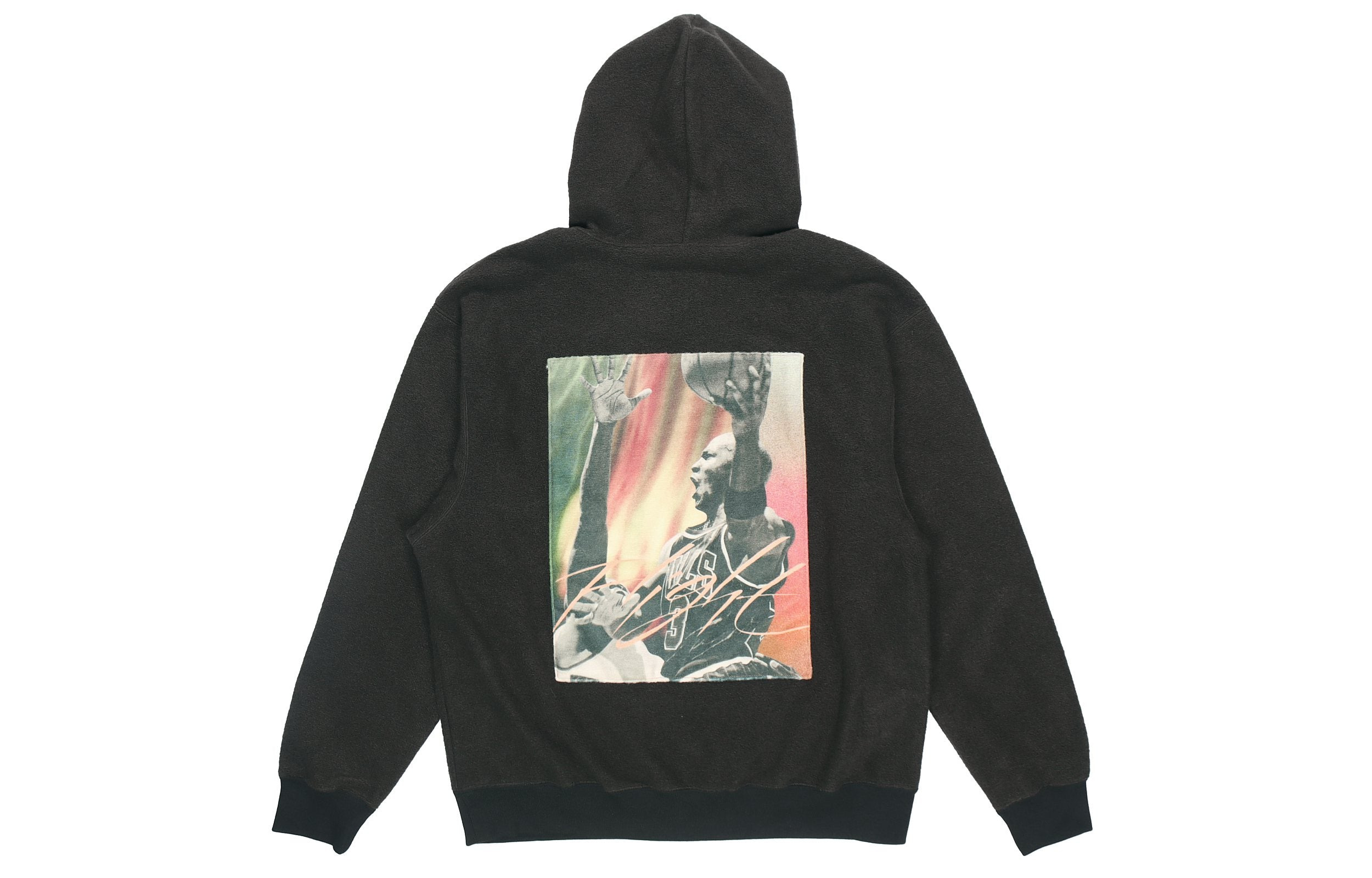 Men's Air Jordan Hooded Casual Printing Sports Plush Pullover Autumn Black DC9585-010 - 2