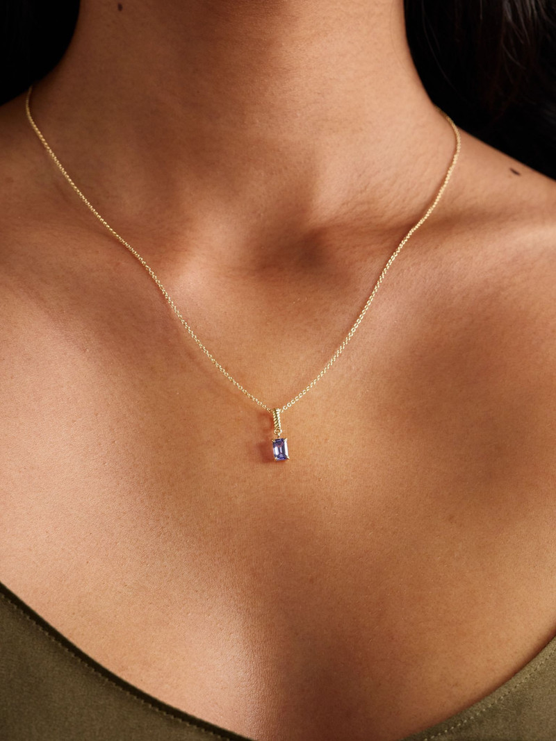 STONE AND STRAND Lakeside 10-karat gold tanzanite necklace Gold outlook