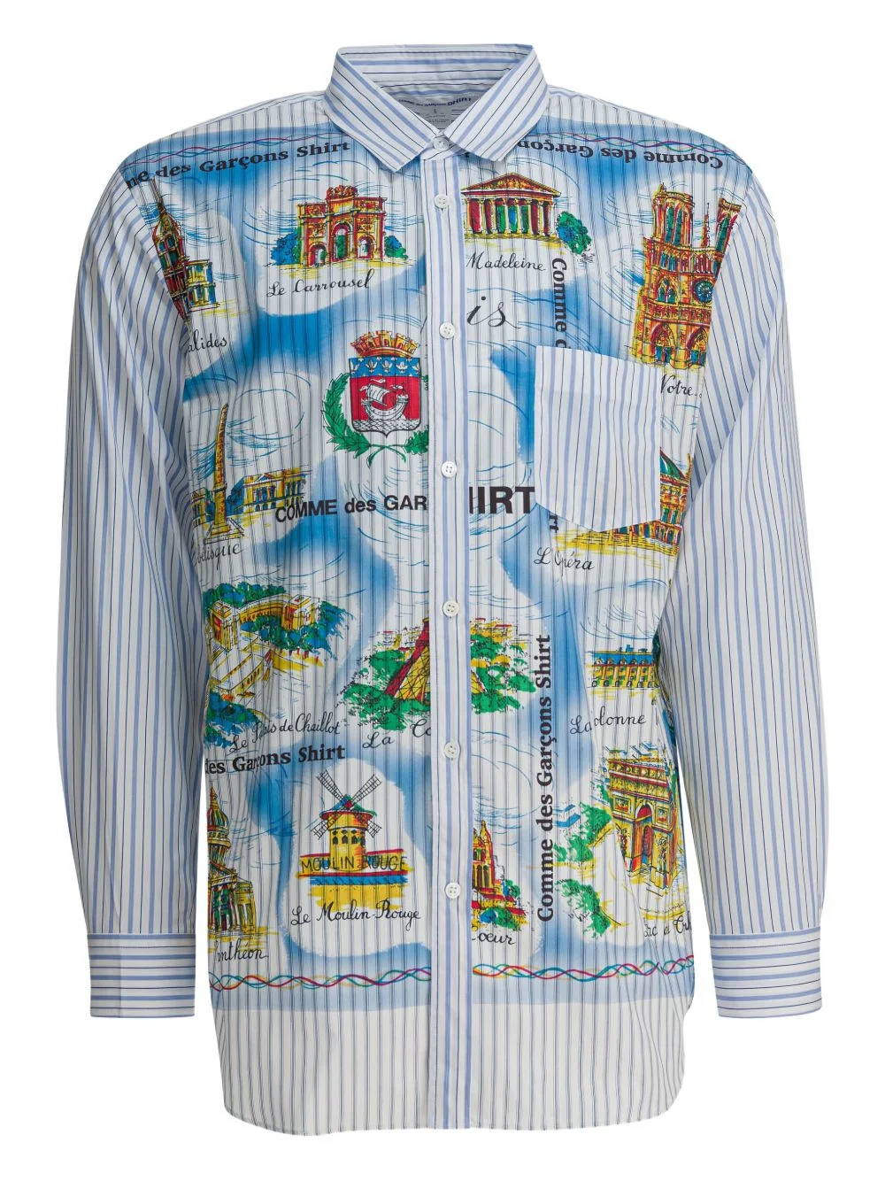 stripe graphic-print shirt - 1