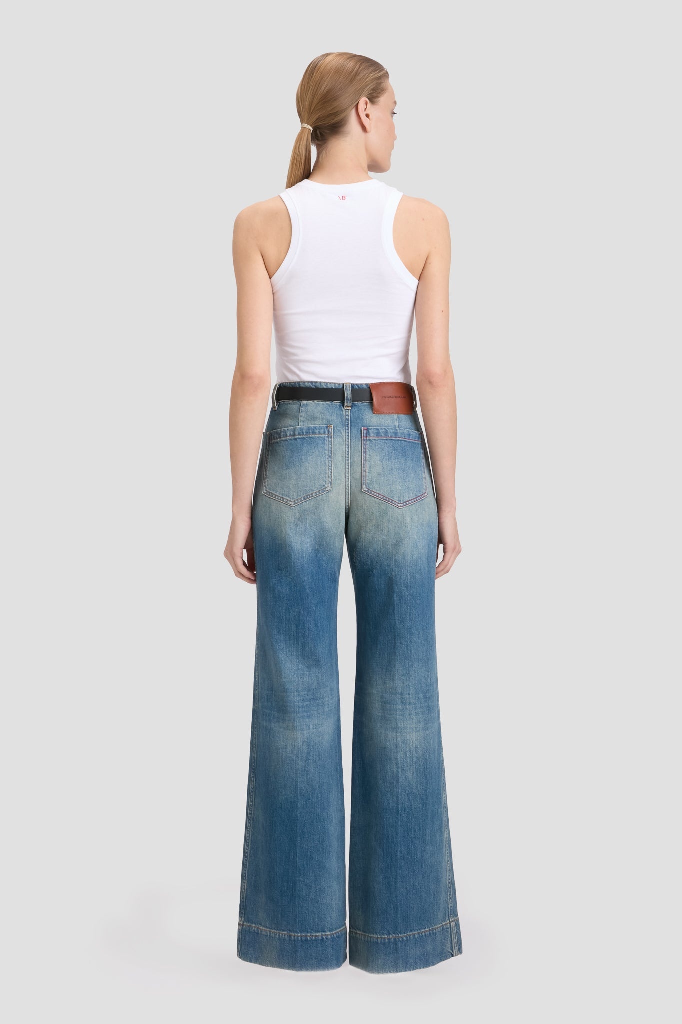 Alina High Waisted Jean In Washed Blue - 5