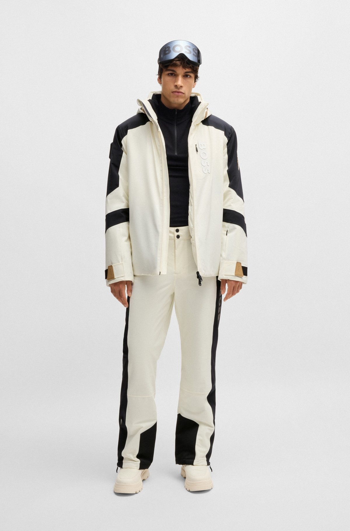 BOSS SKI WATER-REPELLENT TROUSERS IN FLEECE-BONDED FABRIC - 3