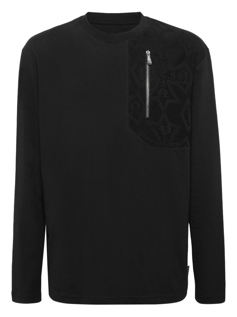 zip-pocket long-sleeve T-shirt 1