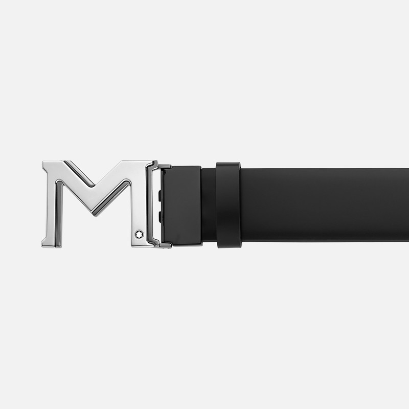 M buckle black/gray 35 mm reversible leather belt 4