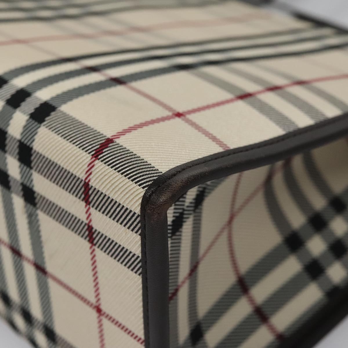 Burberry Nova Check Hand Bag Canvas Beige Brown - 10