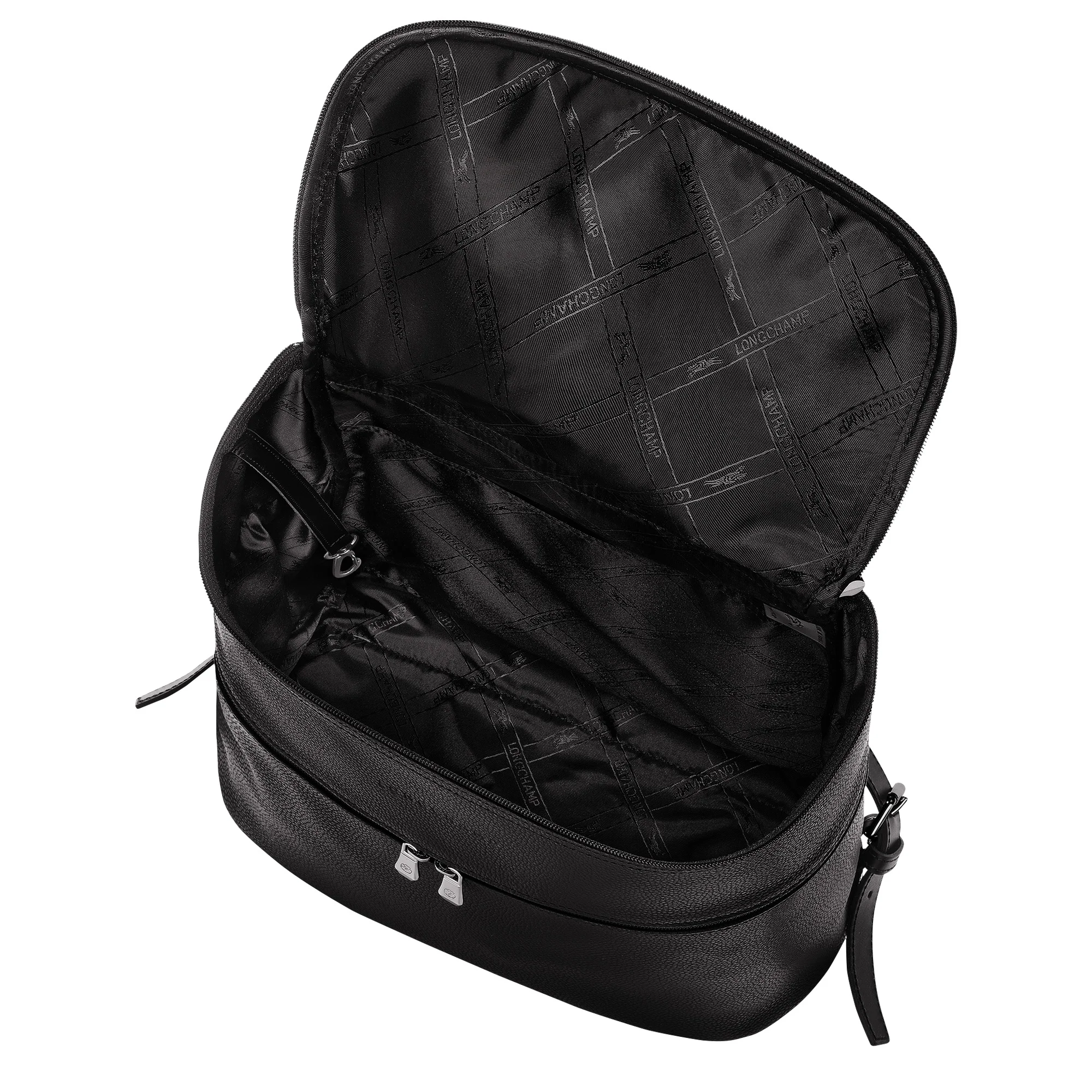Longchamp Le Foulonné Backpack Black - Leather | REVERSIBLE