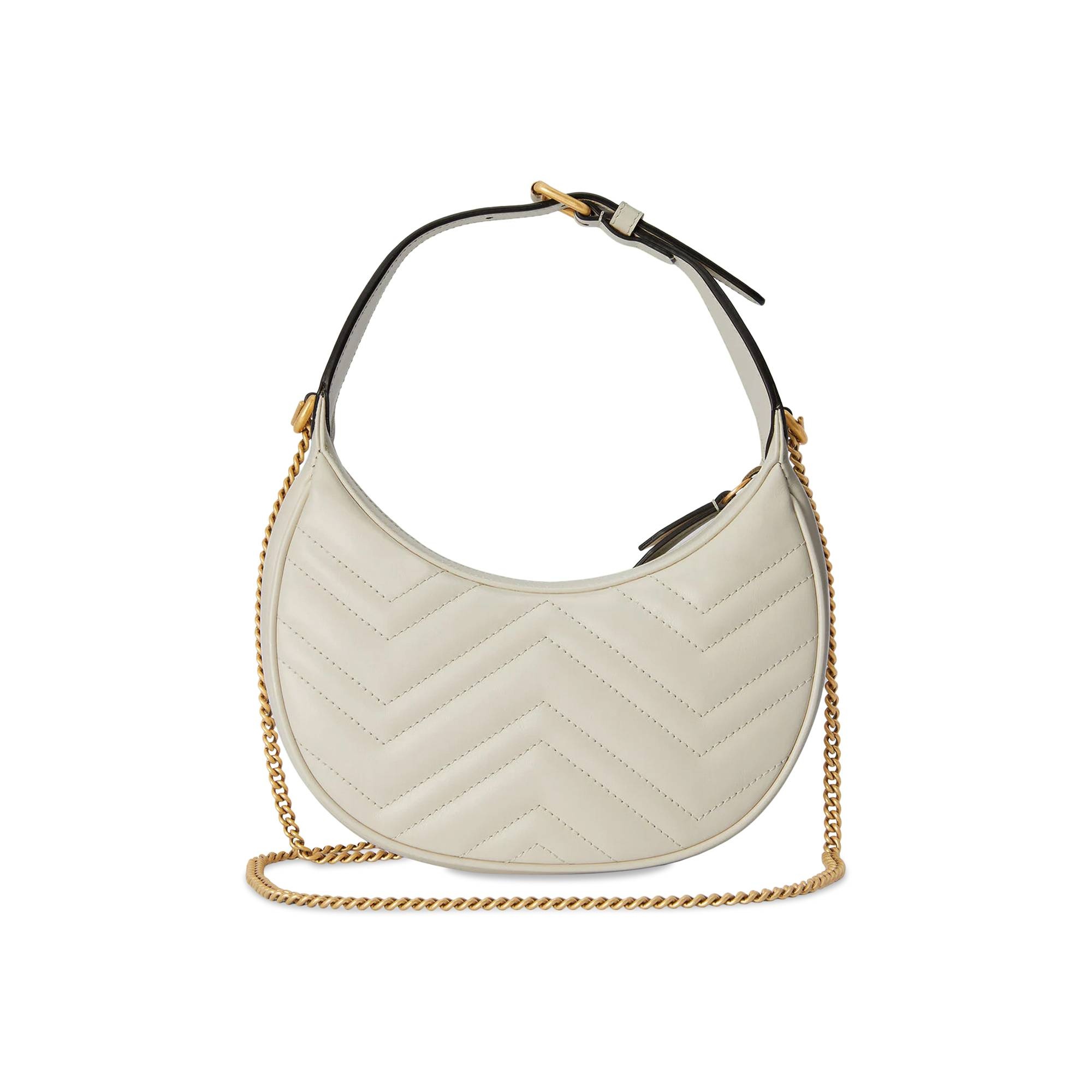 Gucci GG Marmont Half-Moon-Shaped Mini Bag 'Mystic White' - 2